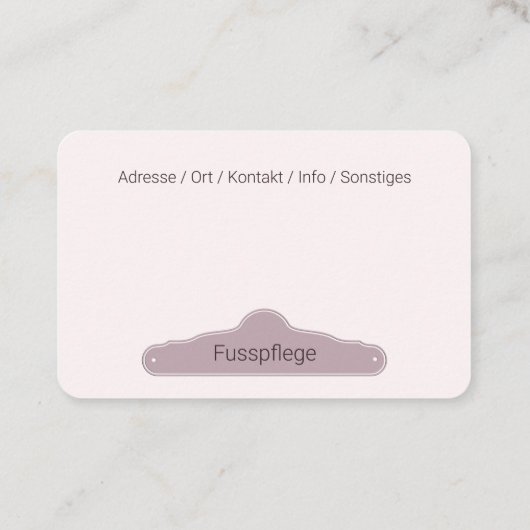 Carte De Visite Podologue (Dos)