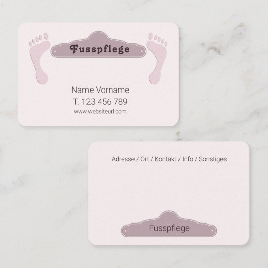 Carte De Visite Podologue (Devant / Derrière)