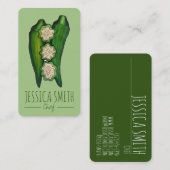 Carte De Visite Pods Okra Veggie Veggie Gumbo Southern Food (Devant / Derrière)