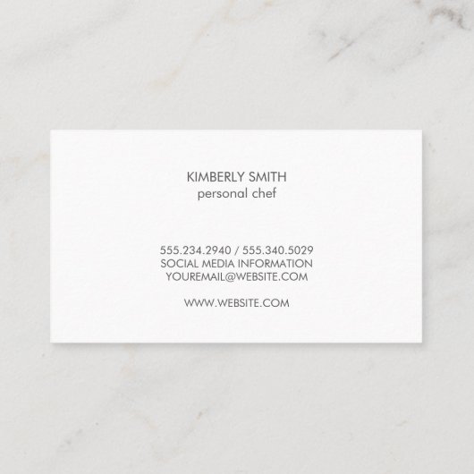 Carte De Visite Poêle à frire (Dos)