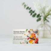 Carte De Visite Poêle à frire | Herbes et épices (Debout devant)