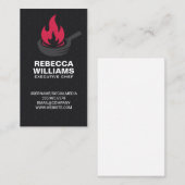 Carte De Visite Poêle à frire | Logo de la flamme (Devant / Derrière)