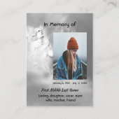Carte De Visite Poem Memorial Keepsake Angel Sky Clouds (Devant)