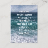Carte De Visite Poem Memorial Keepsake Ocean Sea Beach (Dos)