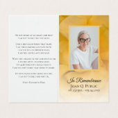 Carte De Visite Poème funéraire Fleur de Rose Jaune / Prière (Extérieur déplié)