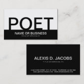 Carte De Visite POET gras (couleur personnalisable) (Devant / Derrière)