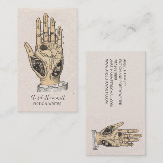 Carte De Visite Poète écrivain (Devant / Derrière)