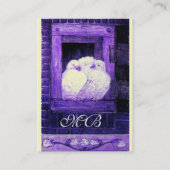 Carte De Visite POIDS BLANCS À LA FENÊTRE, monogramme perle bleu (Dos)