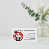 Carte De Visite poids de levage d'haltère de culturiste (Debout devant)