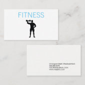 Carte De Visite Poids fitness Simple Noir et Blanc (Devant / Derrière)