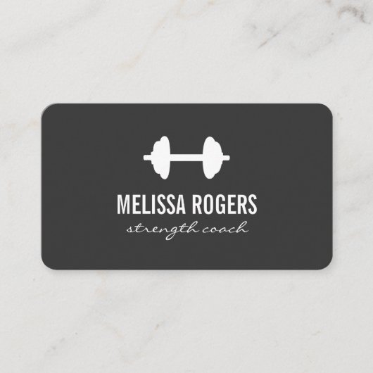 Carte De Visite Poids fitness Simple Noir et Blanc (Devant)