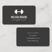 Carte De Visite Poids fitness Simple Noir et Blanc (Devant / Derrière)