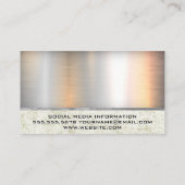 Carte De Visite Poignée à la main | Grunge métallique (Dos)