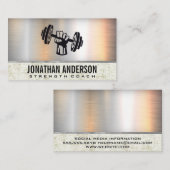 Carte De Visite Poignée à la main | Grunge métallique (Devant / Derrière)