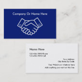 Carte De Visite Poignée de main d'affaires (Devant / Derrière)