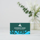 Carte De Visite Poignée de plomberie d'eau Robinet Turquoise foncé (Debout devant)