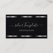 Carte De Visite Poignée de signature en argent de luxe Police Chic (Devant)