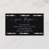 Carte De Visite Poignée de signature en argent de luxe Police Chic (Dos)