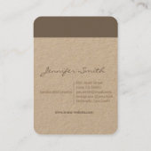 Carte De Visite Poignée en papier naturel rustique fait main (Dos)