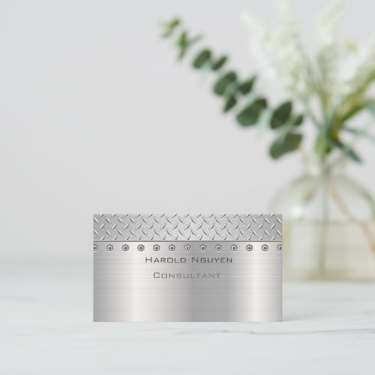 Carte De Visite Poignée industrielle Acier métallique inoxydable (Debout devant)