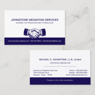 Carte De Visite Poignée professionnelle bleue blanche