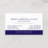 Carte De Visite Poignée professionnelle bleue blanche (Dos)