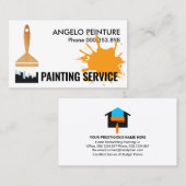 Carte De Visite Poignées Silhouette de la ville de pinceau (Devant / Derrière)