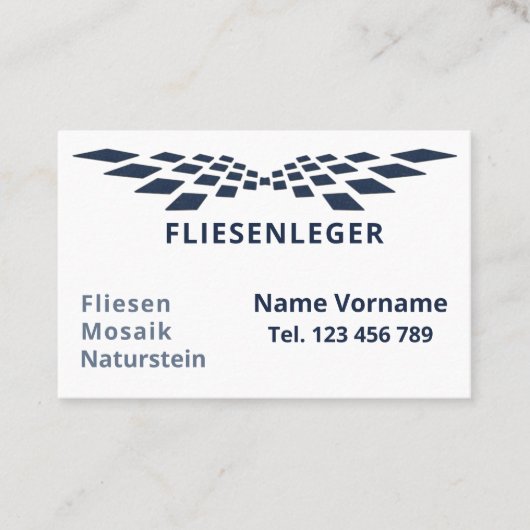 Carte De Visite Poigneuse Fliesenleger (Devant)