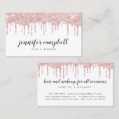 Carte De Visite Poils de maquillage élégante glam parties scintill (Devant / Derrière)