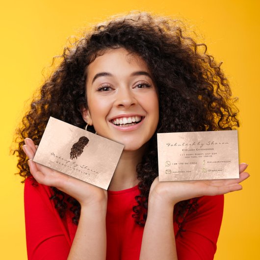 Carte De Visite Poils de maquillage Lashes Sirène ivoire Bronze