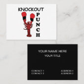 Carte De Visite Poing de Knockout de Boxe de Homard (Devant / Derrière)