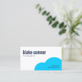 Carte De Visite Point bleu moderne et gras (Debout devant)