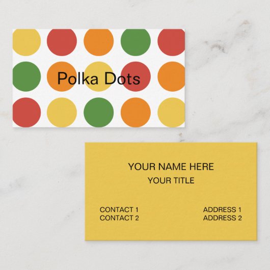 Carte De Visite Point Coloré (Devant / Derrière)