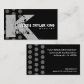 Carte De Visite Point de polka affligé - monogramme K (Devant / Derrière)