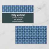 Carte De Visite Point de polka bleu mignon (Devant / Derrière)