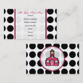 Carte De Visite Point de polka/carte de visite rose de mode de (Devant / Derrière)
