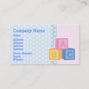 Carte De Visite Point de polka mignon de blocs d'ABC de bébé