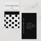 Carte De Visite Point de polka noir et blanc (Devant / Derrière)