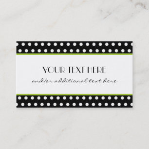 Carte De Visite Point de polka noir et blanc