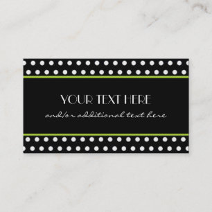 Carte De Visite Point de polka noir et blanc