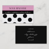 Carte De Visite Point de polka rose (Devant / Derrière)