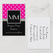 Carte De Visite Point de polka rose (Devant / Derrière)