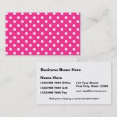 Carte De Visite Point de polka rose et blanc (Devant / Derrière)