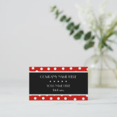 Carte De Visite Point de polka rouge et blanc (Debout devant)