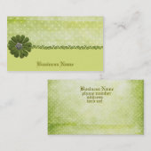 Carte De Visite Point de polka vert (Devant / Derrière)