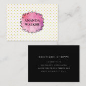 Carte De Visite Point Polka aquarelle (Devant / Derrière)