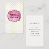 Carte De Visite Point Polka aquarelle (Devant / Derrière)