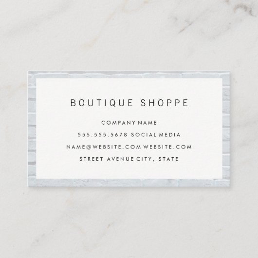 Carte De Visite Point Polka moderne | Bordure de brique (Dos)