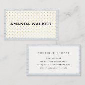 Carte De Visite Point Polka moderne | Bordure de brique (Devant / Derrière)