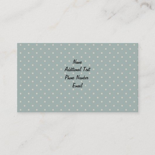 Carte De Visite Point Polka Vert Classique (Devant)